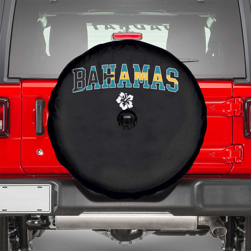 Bahamas Flag Spare Tire Cover Caribbean Hibiscus Flower Beach Summer Vacation - Wonder Print Shop