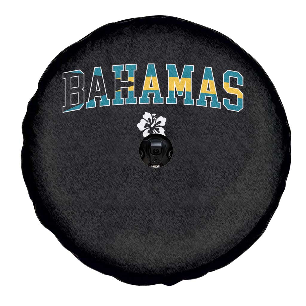 Bahamas Flag Spare Tire Cover Caribbean Hibiscus Flower Beach Summer Vacation - Wonder Print Shop