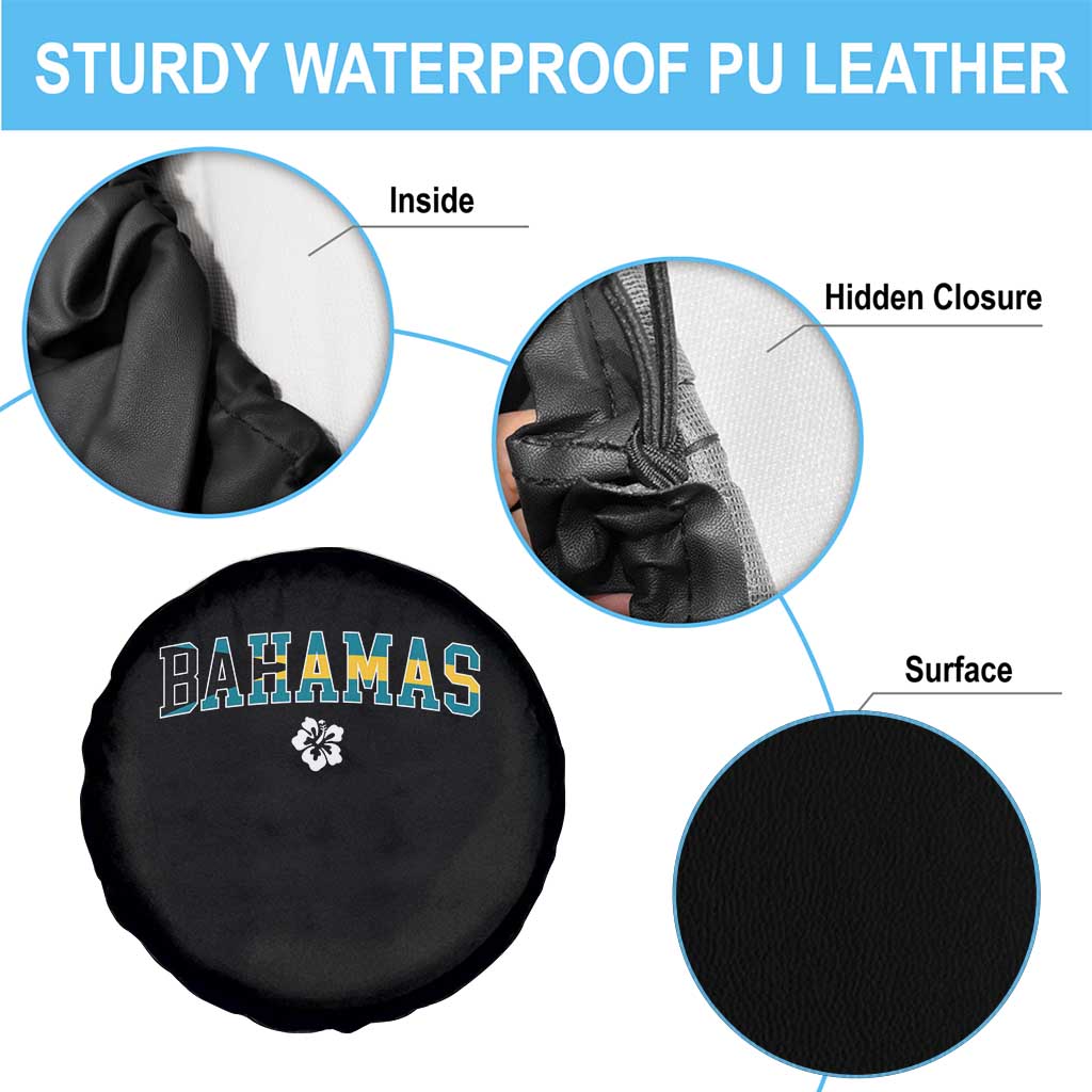 Bahamas Flag Spare Tire Cover Caribbean Hibiscus Flower Beach Summer Vacation - Wonder Print Shop