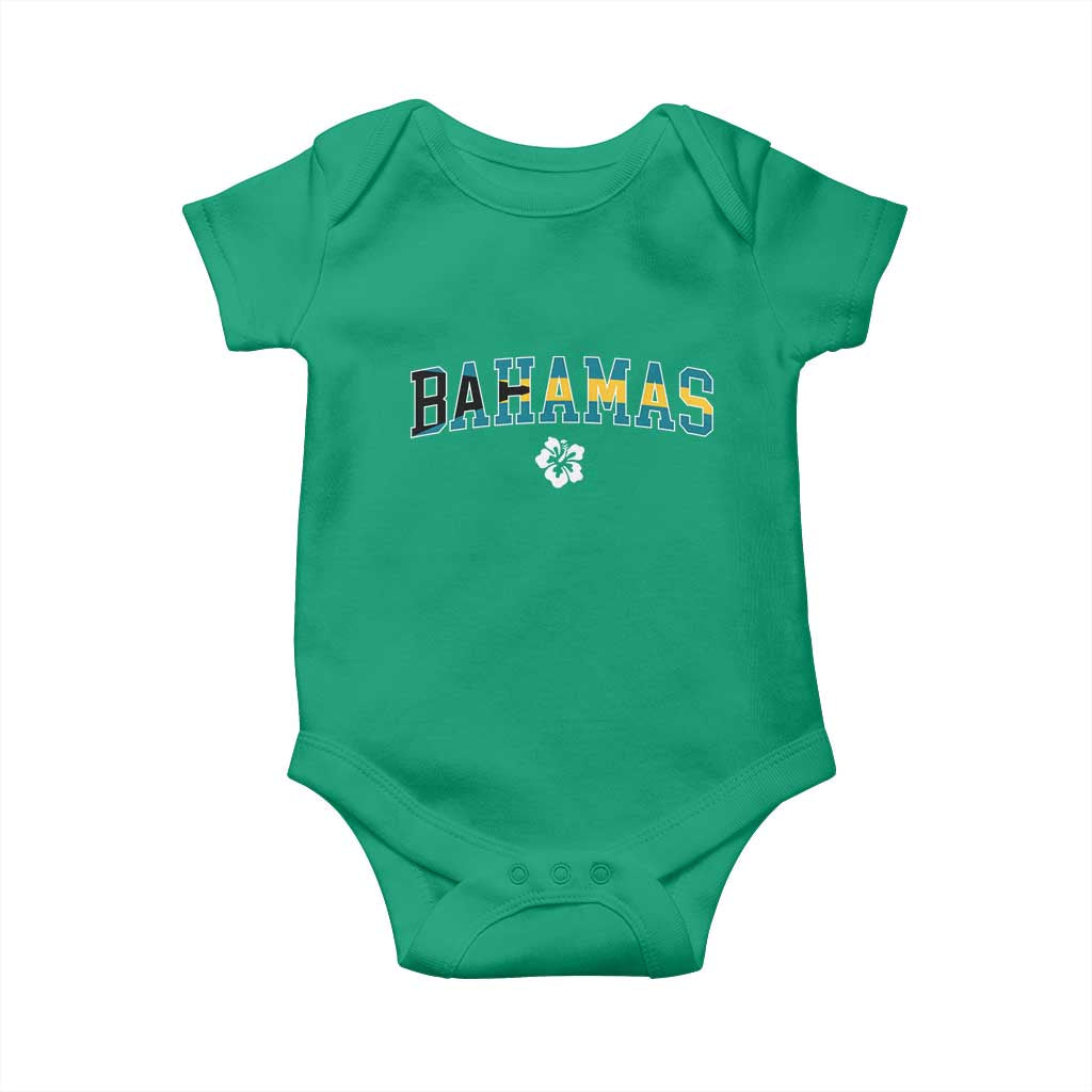Bahamas Flag Baby Onesie Caribbean Hibiscus Flower Beach Summer Vacation - Wonder Print Shop