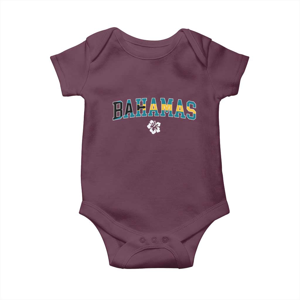 Bahamas Flag Baby Onesie Caribbean Hibiscus Flower Beach Summer Vacation - Wonder Print Shop
