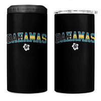 Bahamas Flag 4 in 1 Can Cooler Tumbler Caribbean Hibiscus Flower Beach Summer Vacation - Wonder Print Shop
