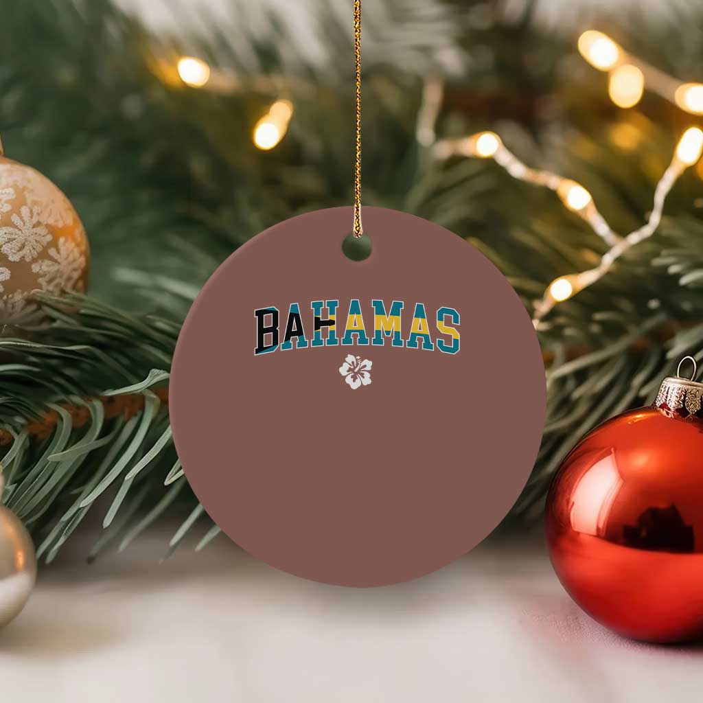 Bahamas Flag Ceramic Ornament Caribbean Hibiscus Flower Beach Summer Vacation - Wonder Print Shop