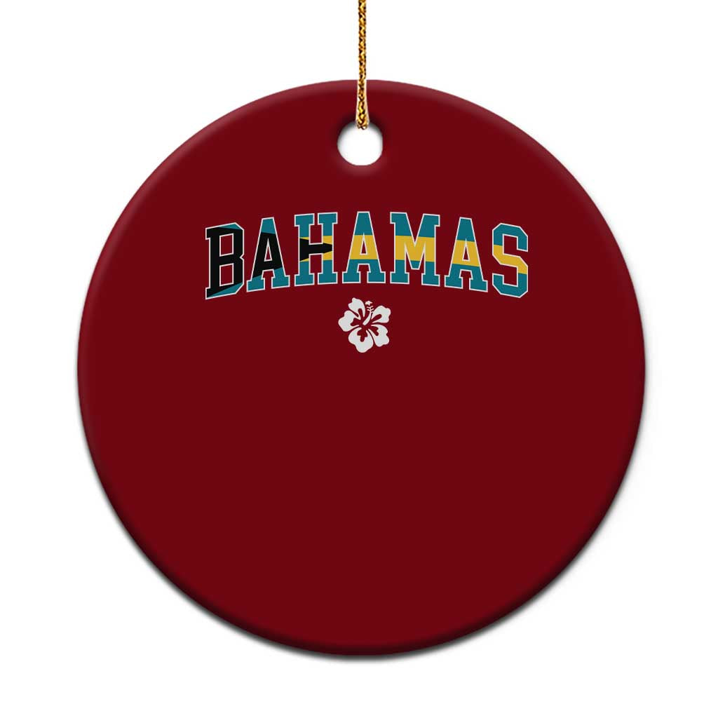 Bahamas Flag Ceramic Ornament Caribbean Hibiscus Flower Beach Summer Vacation - Wonder Print Shop