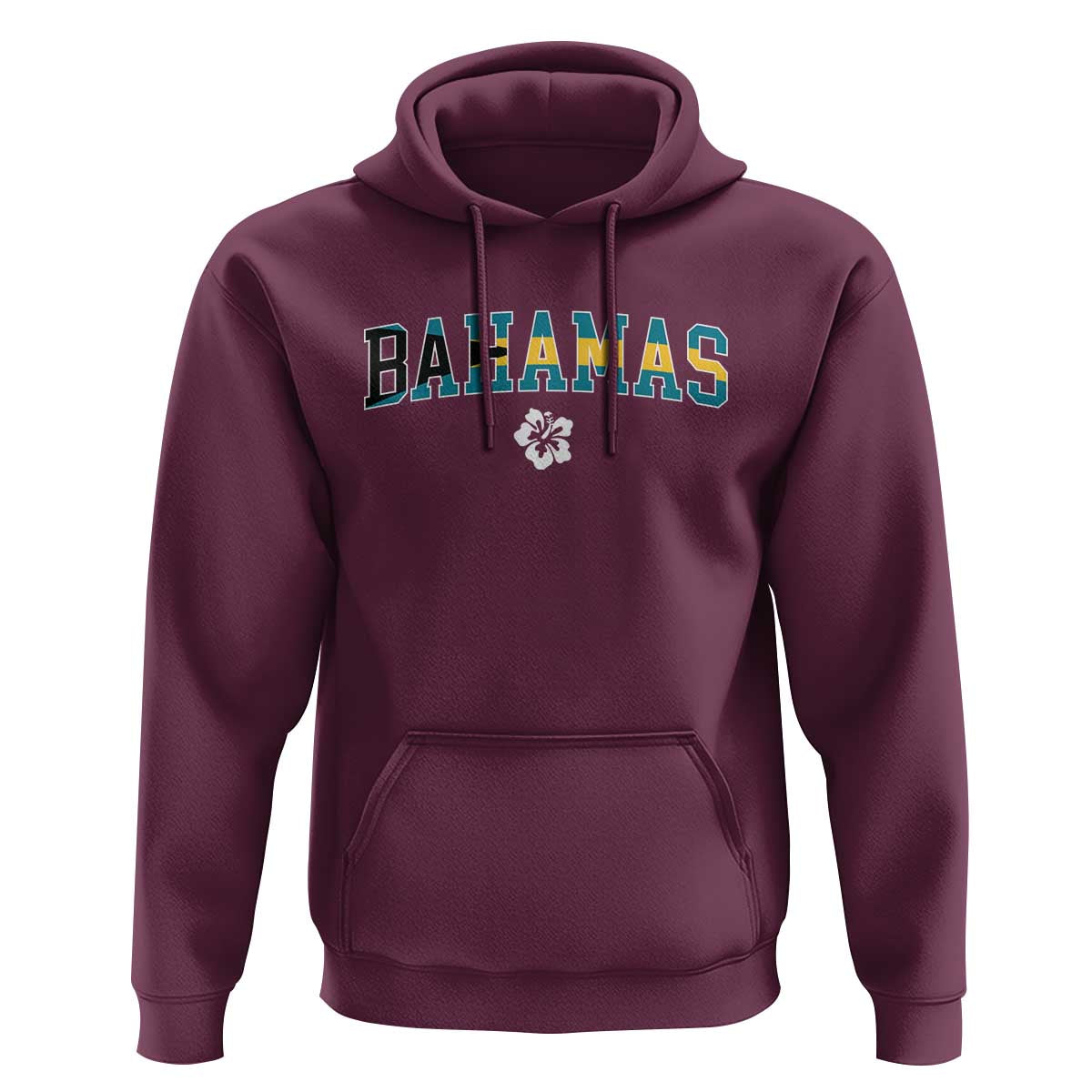 Bahamas Flag Hoodie Caribbean Hibiscus Flower Beach Summer Vacation - Wonder Print Shop