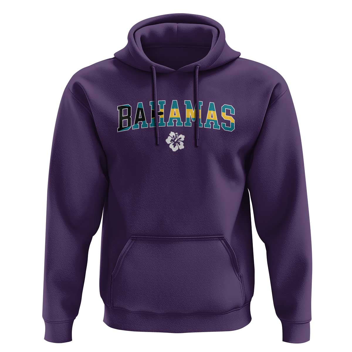 Bahamas Flag Hoodie Caribbean Hibiscus Flower Beach Summer Vacation - Wonder Print Shop