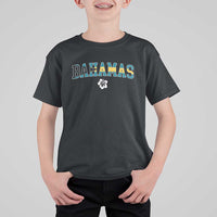 Bahamas Flag T Shirt For Kid Caribbean Hibiscus Flower Beach Summer Vacation - Wonder Print Shop