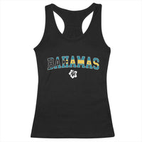 Bahamas Flag Racerback Tank Top Caribbean Hibiscus Flower Beach Summer Vacation - Wonder Print Shop