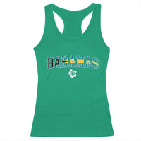 Bahamas Flag Racerback Tank Top Caribbean Hibiscus Flower Beach Summer Vacation - Wonder Print Shop