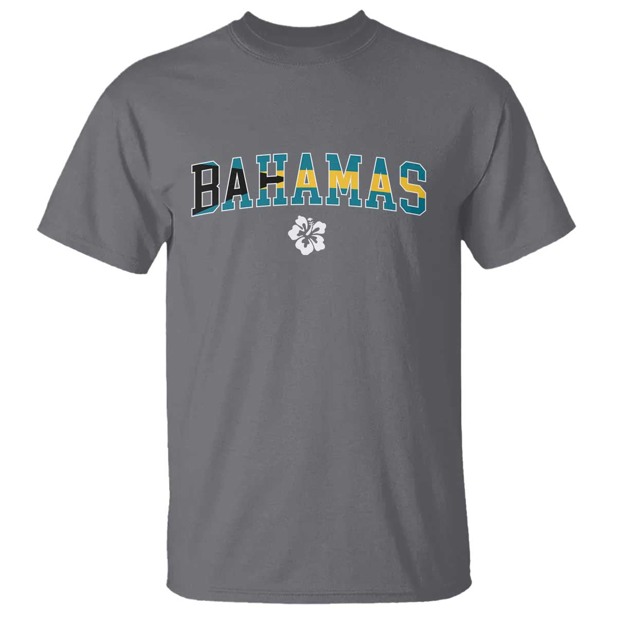 Bahamas Flag T Shirt Caribbean Hibiscus Flower Beach Summer Vacation - Wonder Print Shop