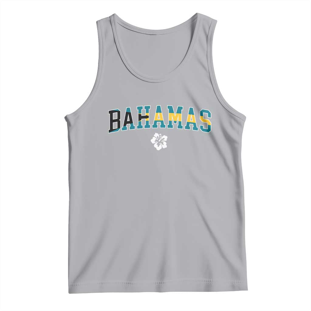Bahamas Flag Tank Top Caribbean Hibiscus Flower Beach Summer Vacation - Wonder Print Shop