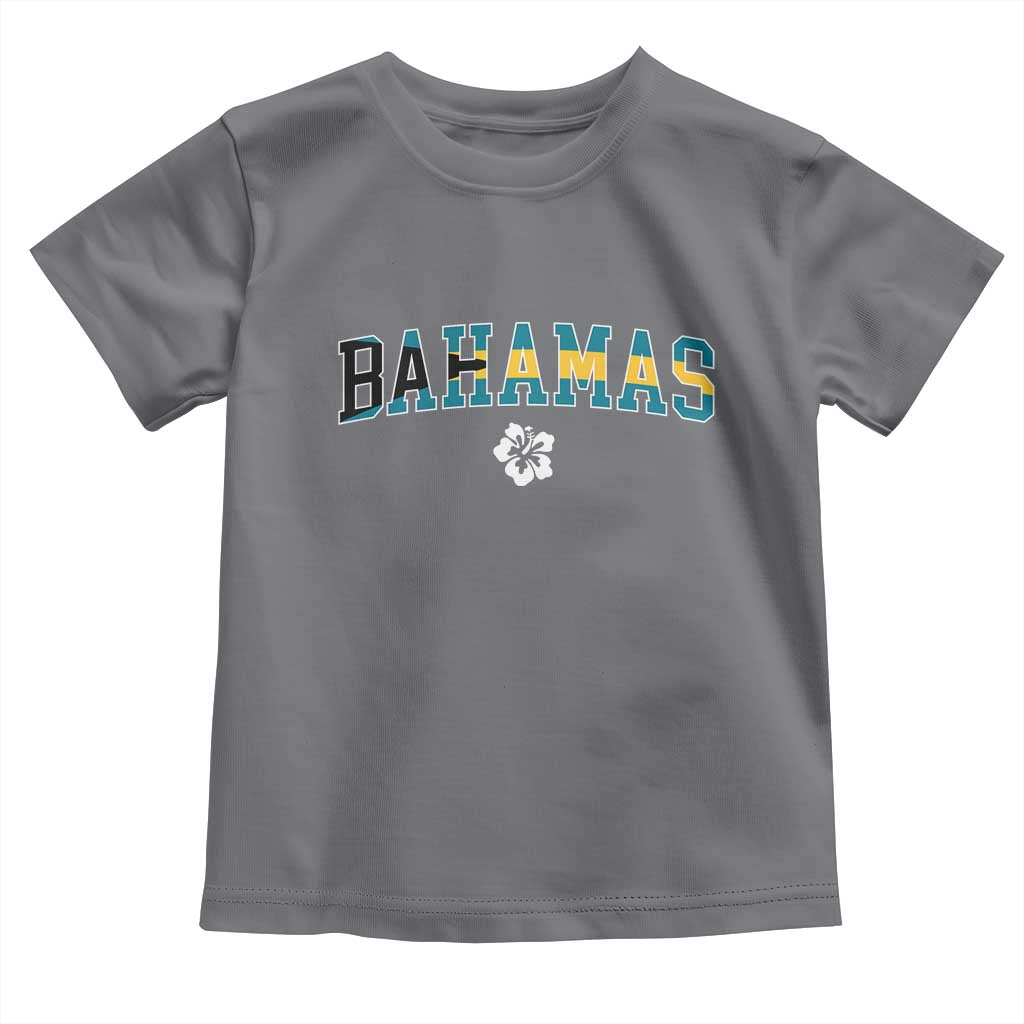 Bahamas Flag Toddler T Shirt Caribbean Hibiscus Flower Beach Summer Vacation - Wonder Print Shop