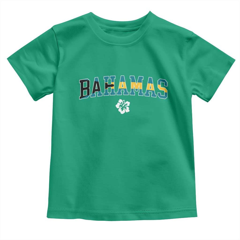 Bahamas Flag Toddler T Shirt Caribbean Hibiscus Flower Beach Summer Vacation - Wonder Print Shop