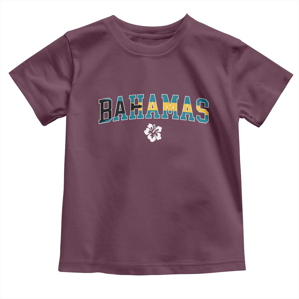 Bahamas Flag Toddler T Shirt Caribbean Hibiscus Flower Beach Summer Vacation - Wonder Print Shop