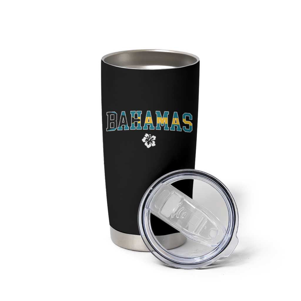 Bahamas Flag Tumbler Cup Caribbean Hibiscus Flower Beach Summer Vacation - Wonder Print Shop