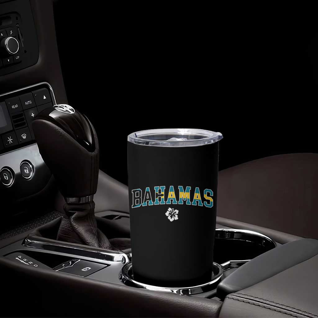 Bahamas Flag Tumbler Cup Caribbean Hibiscus Flower Beach Summer Vacation - Wonder Print Shop