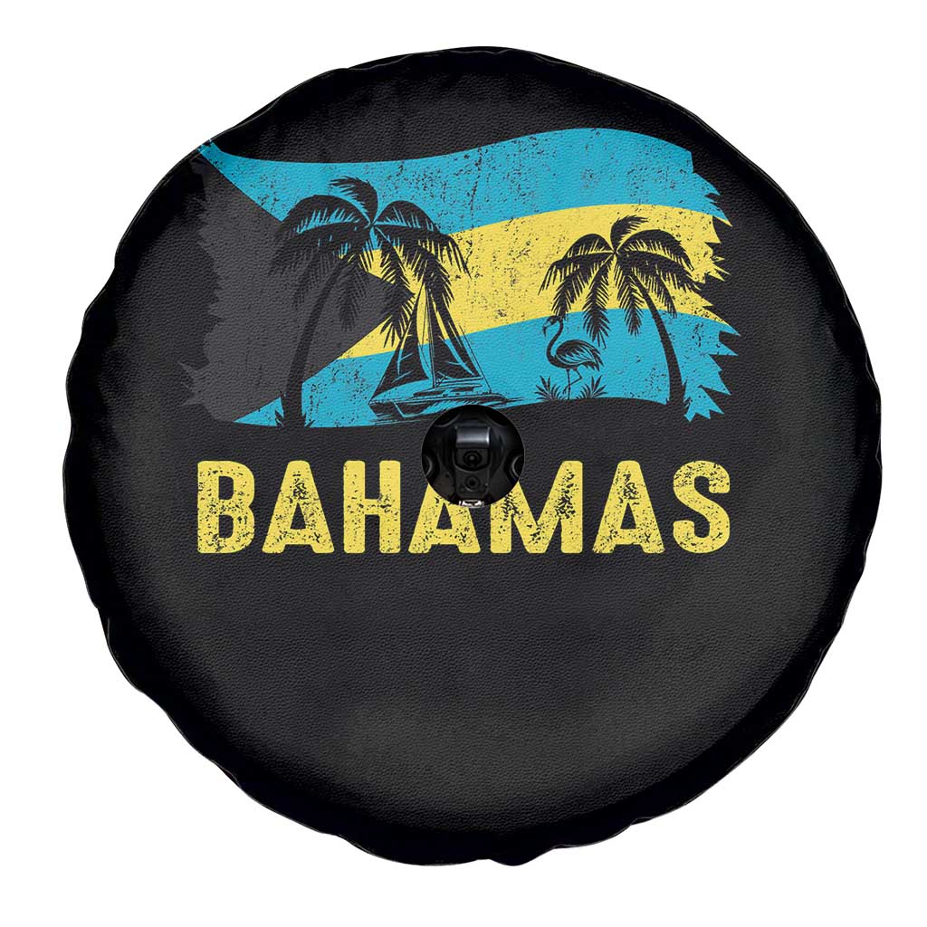 Bahamas Flag Spare Tire Cover Tropical Island Palm Trees Bahamian Gifts - Wonder Print Shop