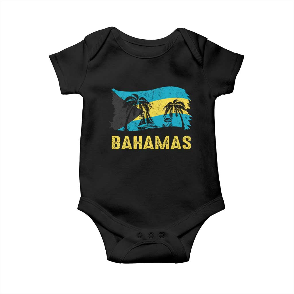 Bahamas Flag Baby Onesie Tropical Island Palm Trees Bahamian Gifts - Wonder Print Shop