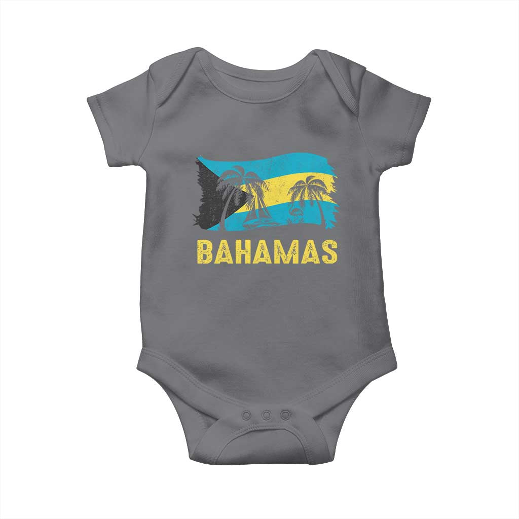 Bahamas Flag Baby Onesie Tropical Island Palm Trees Bahamian Gifts - Wonder Print Shop