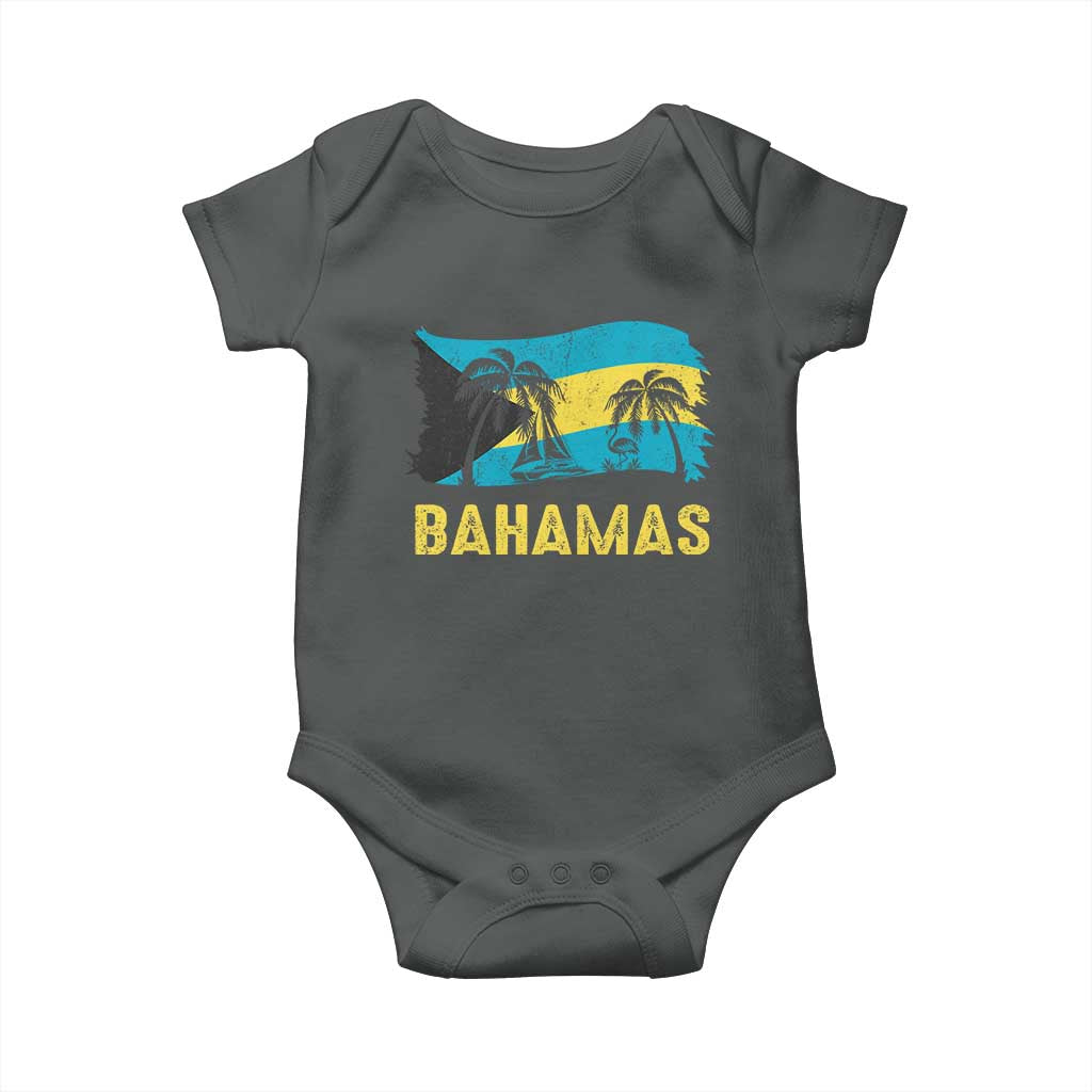 Bahamas Flag Baby Onesie Tropical Island Palm Trees Bahamian Gifts - Wonder Print Shop