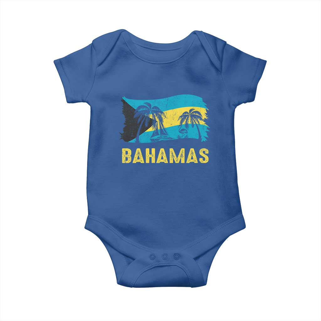 Bahamas Flag Baby Onesie Tropical Island Palm Trees Bahamian Gifts - Wonder Print Shop