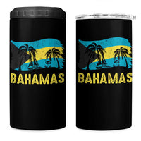 Bahamas Flag 4 in 1 Can Cooler Tumbler Tropical Island Palm Trees Bahamian Gifts - Wonder Print Shop
