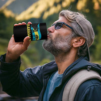 Bahamas Flag 4 in 1 Can Cooler Tumbler Tropical Island Palm Trees Bahamian Gifts - Wonder Print Shop