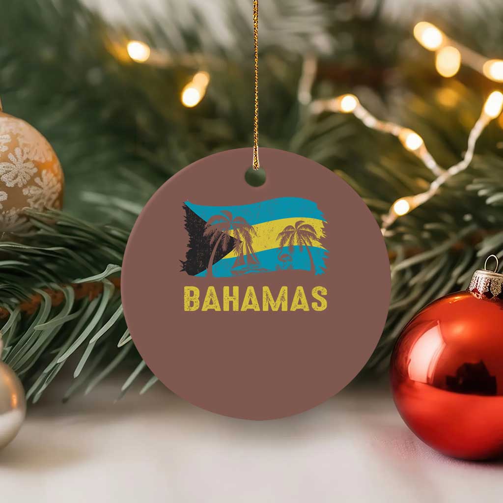 Bahamas Flag Ceramic Ornament Tropical Island Palm Trees Bahamian Gifts - Wonder Print Shop