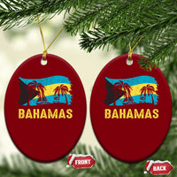 Bahamas Flag Ceramic Ornament Tropical Island Palm Trees Bahamian Gifts - Wonder Print Shop