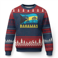 Bahamas Flag Ugly Christmas Sweater Tropical Island Palm Trees Bahamian Gifts - Wonder Print Shop