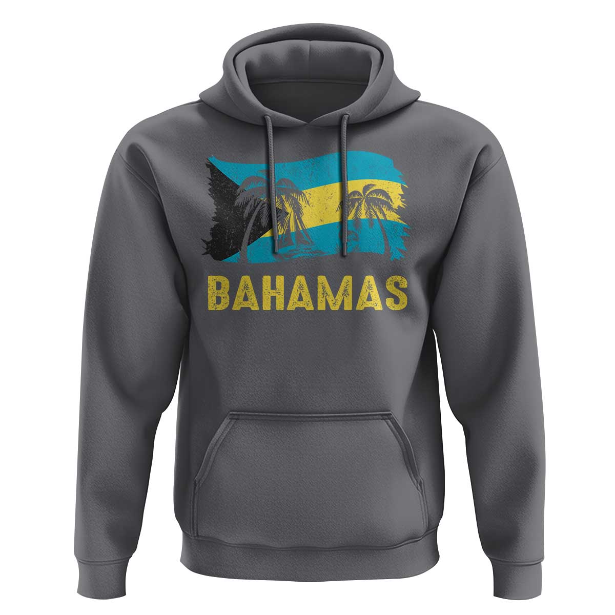 Bahamas Flag Hoodie Tropical Island Palm Trees Bahamian Gifts - Wonder Print Shop