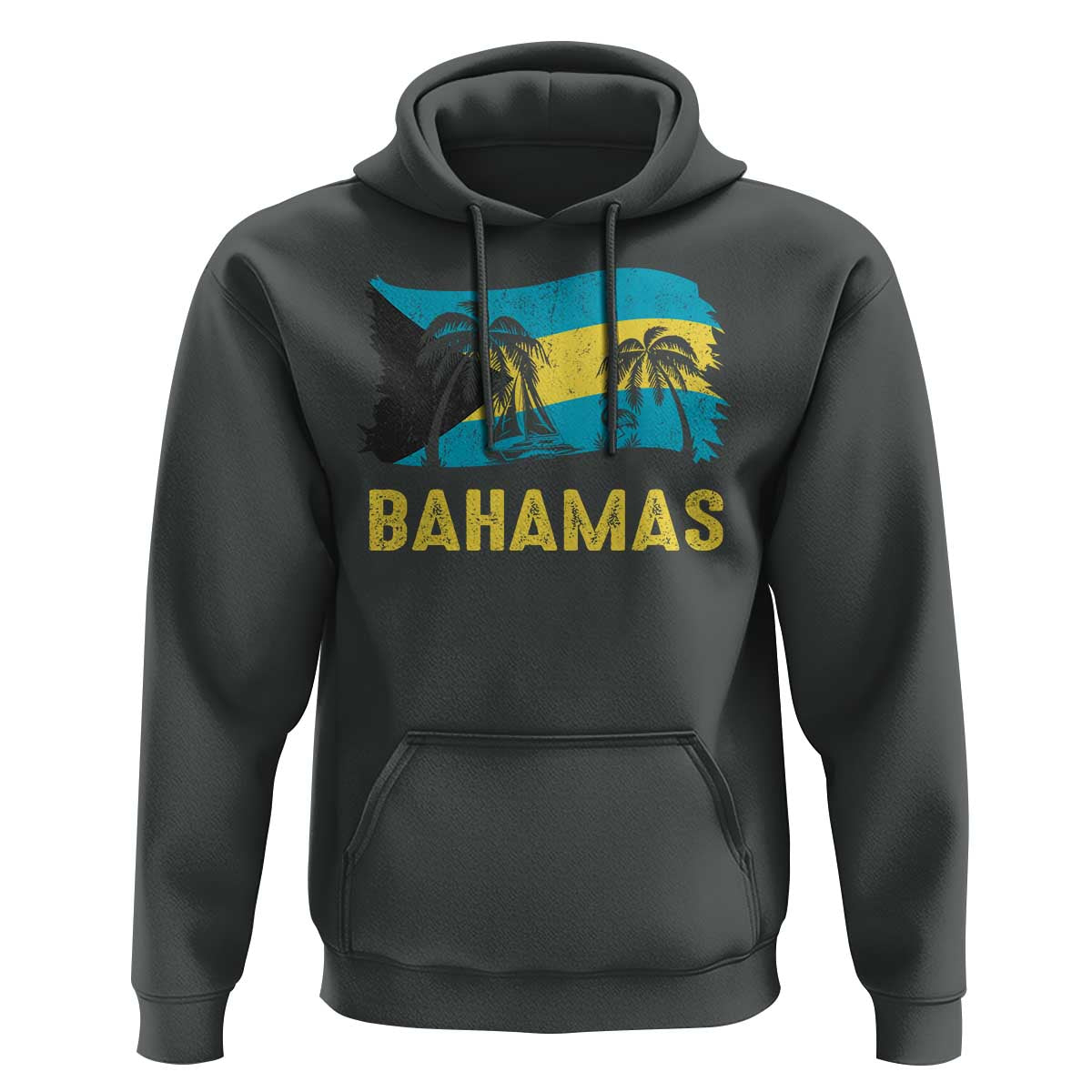 Bahamas Flag Hoodie Tropical Island Palm Trees Bahamian Gifts - Wonder Print Shop