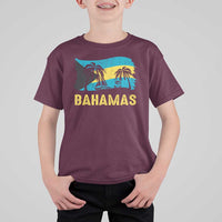 Bahamas Flag T Shirt For Kid Tropical Island Palm Trees Bahamian Gifts - Wonder Print Shop