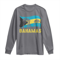 Bahamas Flag Long Sleeve Shirt Tropical Island Palm Trees Bahamian Gifts - Wonder Print Shop