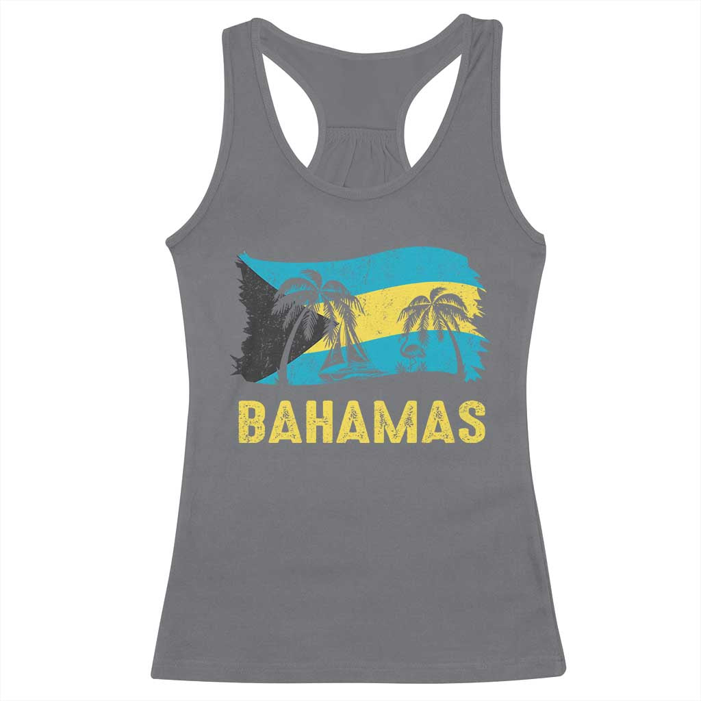 Bahamas Flag Racerback Tank Top Tropical Island Palm Trees Bahamian Gifts - Wonder Print Shop