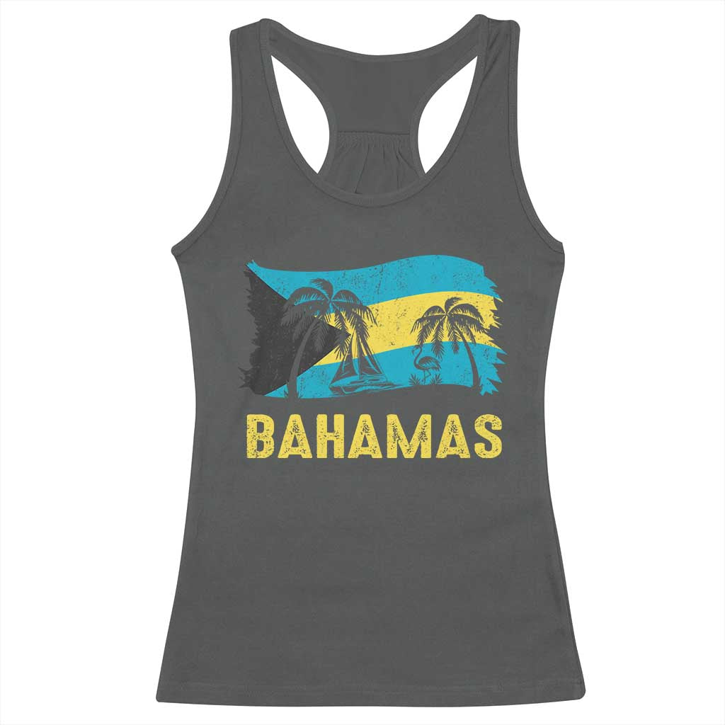 Bahamas Flag Racerback Tank Top Tropical Island Palm Trees Bahamian Gifts - Wonder Print Shop