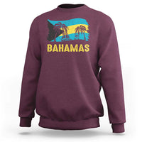 Bahamas Flag Sweatshirt Tropical Island Palm Trees Bahamian Gifts - Wonder Print Shop