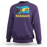 Bahamas Flag Sweatshirt Tropical Island Palm Trees Bahamian Gifts - Wonder Print Shop