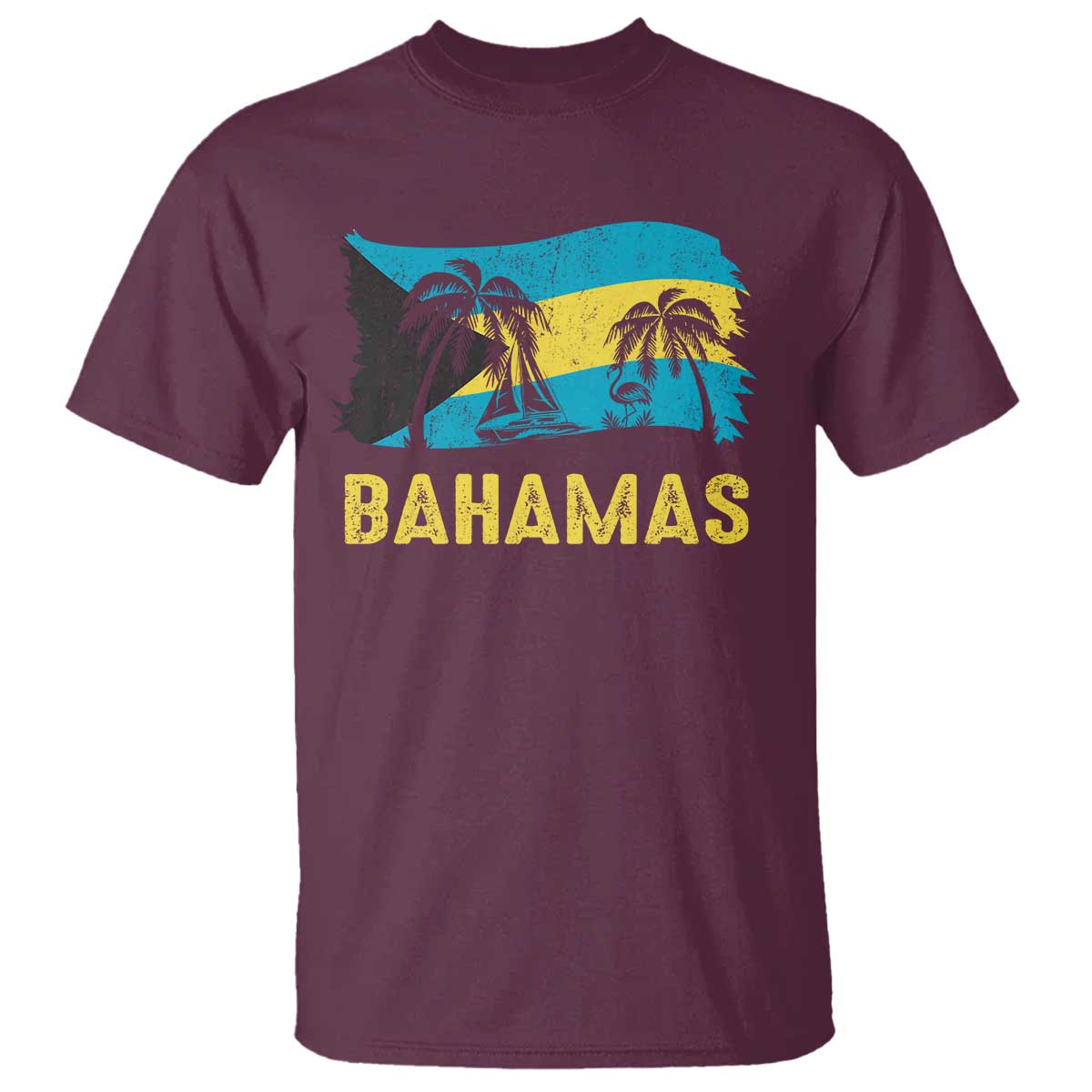 Bahamas Flag T Shirt Tropical Island Palm Trees Bahamian Gifts - Wonder Print Shop