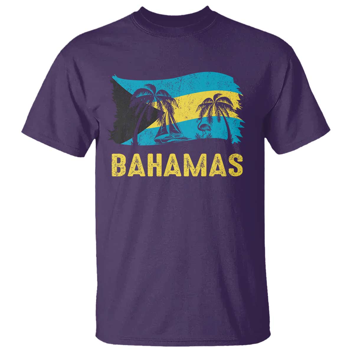 Bahamas Flag T Shirt Tropical Island Palm Trees Bahamian Gifts - Wonder Print Shop