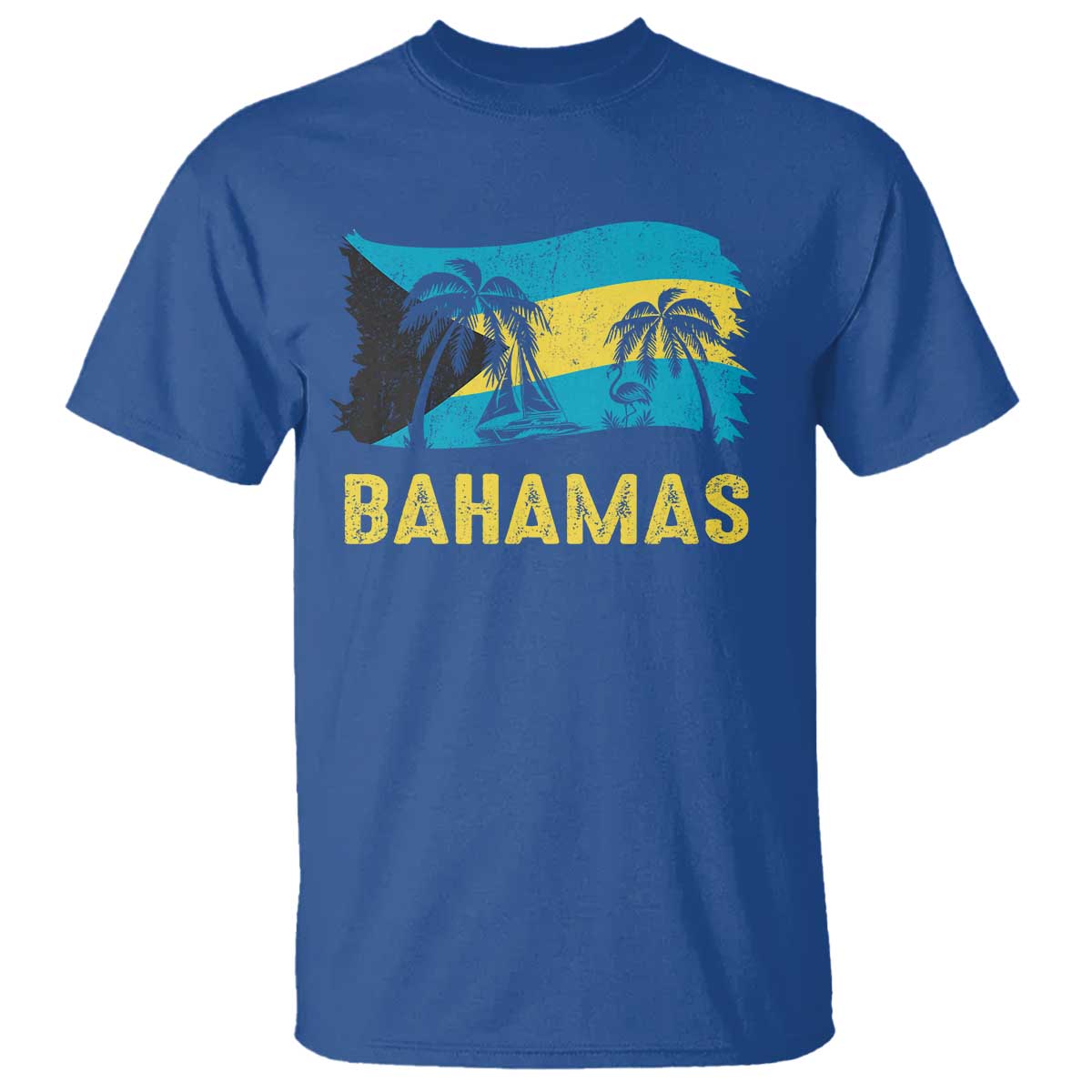 Bahamas Flag T Shirt Tropical Island Palm Trees Bahamian Gifts - Wonder Print Shop