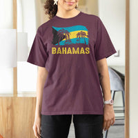 Bahamas Flag T Shirt For Women Tropical Island Palm Trees Bahamian Gifts - Wonder Print Shop
