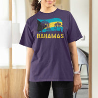 Bahamas Flag T Shirt For Women Tropical Island Palm Trees Bahamian Gifts - Wonder Print Shop