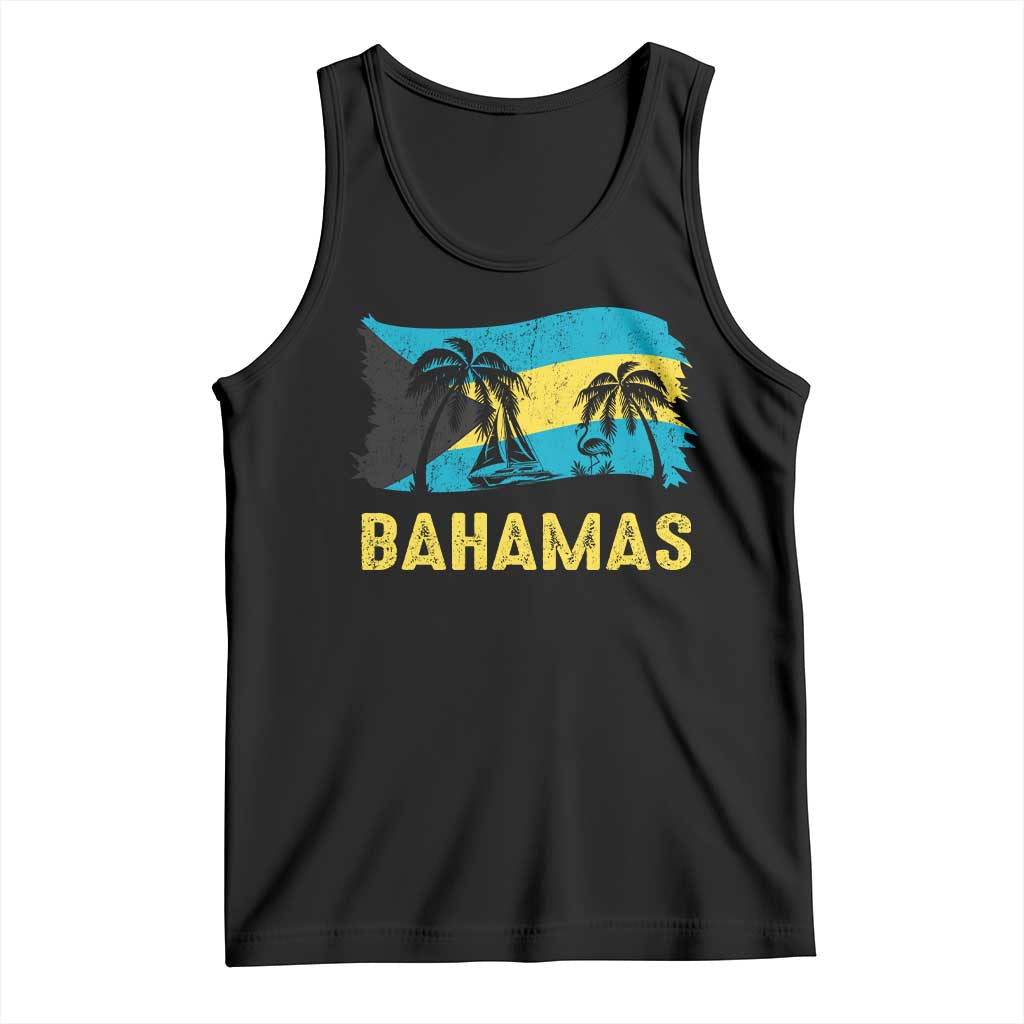 Bahamas Flag Tank Top Tropical Island Palm Trees Bahamian Gifts - Wonder Print Shop
