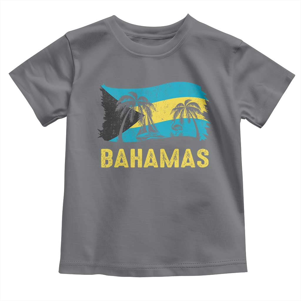 Bahamas Flag Toddler T Shirt Tropical Island Palm Trees Bahamian Gifts - Wonder Print Shop