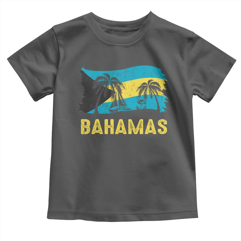 Bahamas Flag Toddler T Shirt Tropical Island Palm Trees Bahamian Gifts - Wonder Print Shop