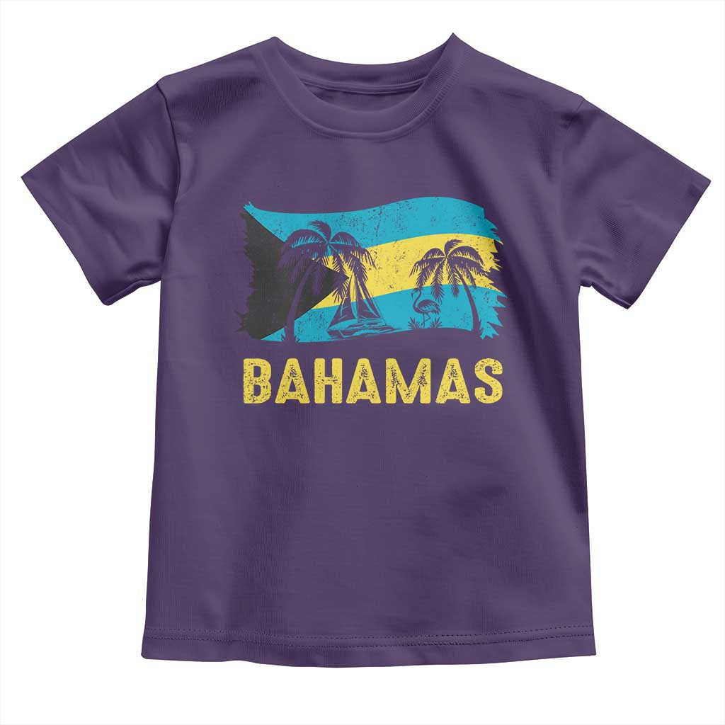 Bahamas Flag Toddler T Shirt Tropical Island Palm Trees Bahamian Gifts - Wonder Print Shop