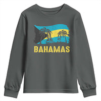 Bahamas Flag Youth Sweatshirt Tropical Island Palm Trees Bahamian Gifts - Wonder Print Shop