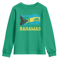 Bahamas Flag Youth Sweatshirt Tropical Island Palm Trees Bahamian Gifts - Wonder Print Shop