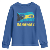 Bahamas Flag Youth Sweatshirt Tropical Island Palm Trees Bahamian Gifts - Wonder Print Shop